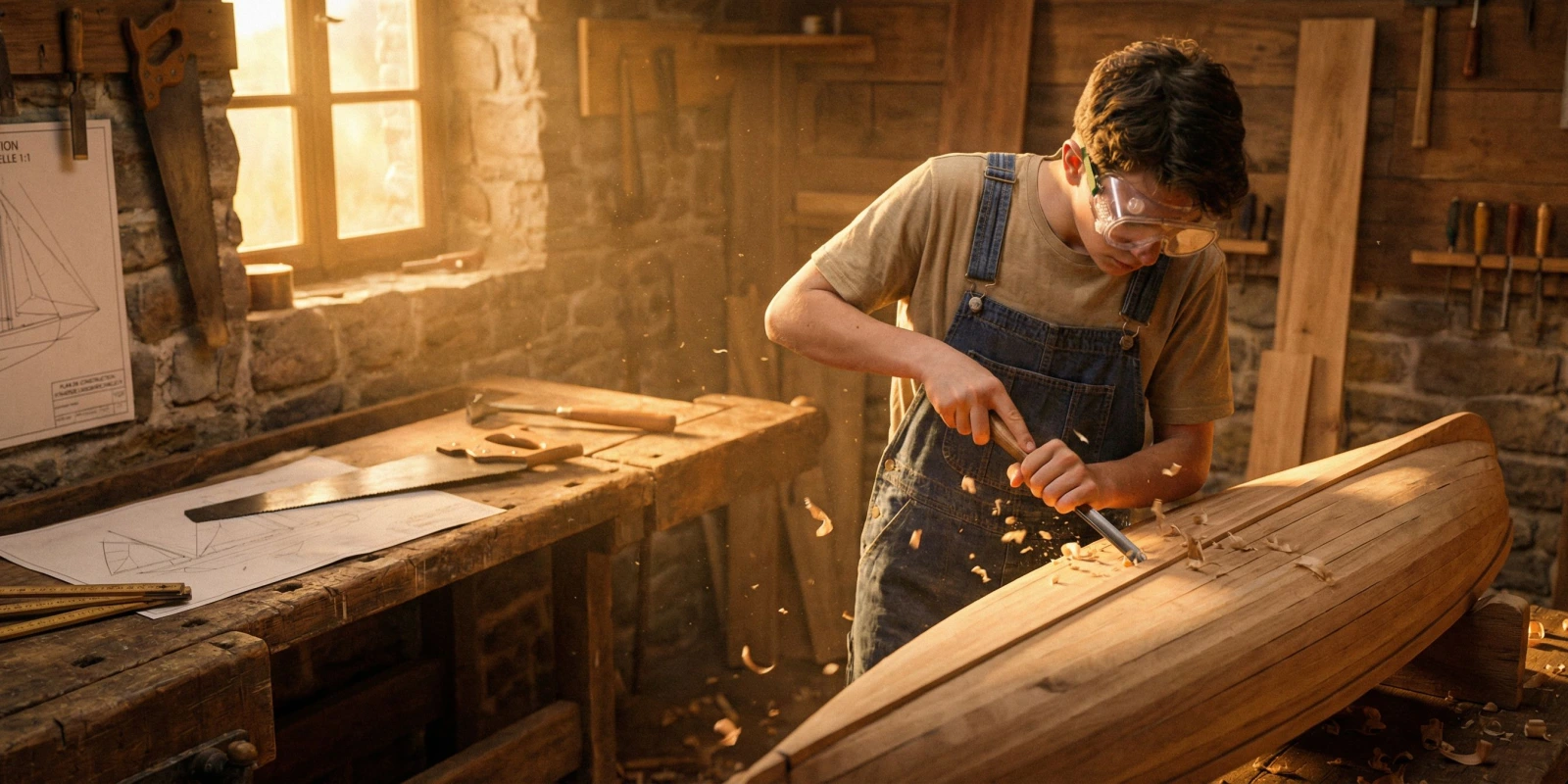 S'inscrire au BP Charpentier de Marine : Toutes les Voies d'Accès (Alternance, Candidat Libre, VAE) Un charpentier de marine au travail sur la coque en bois d'un voilier traditionnel